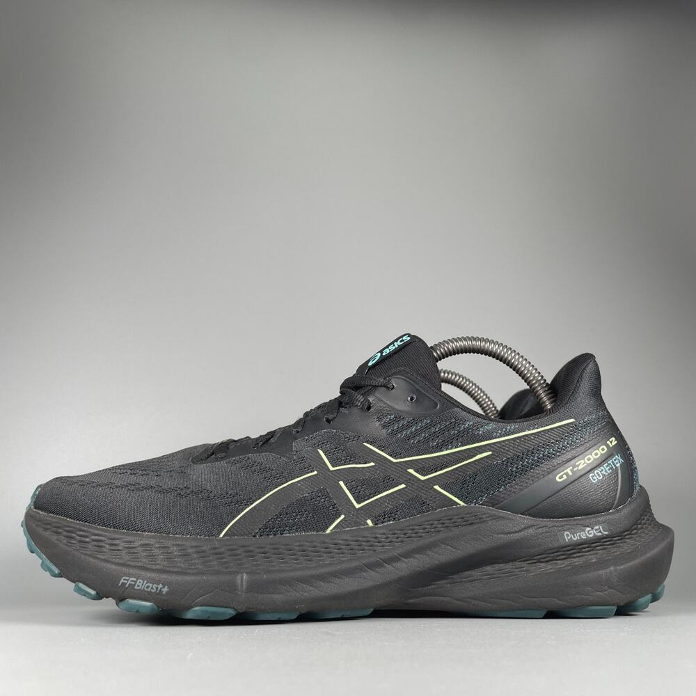 ASICS GT 2000 12 Men's Size 8.5 Black Green Goretex Trail Running Shoes Casual